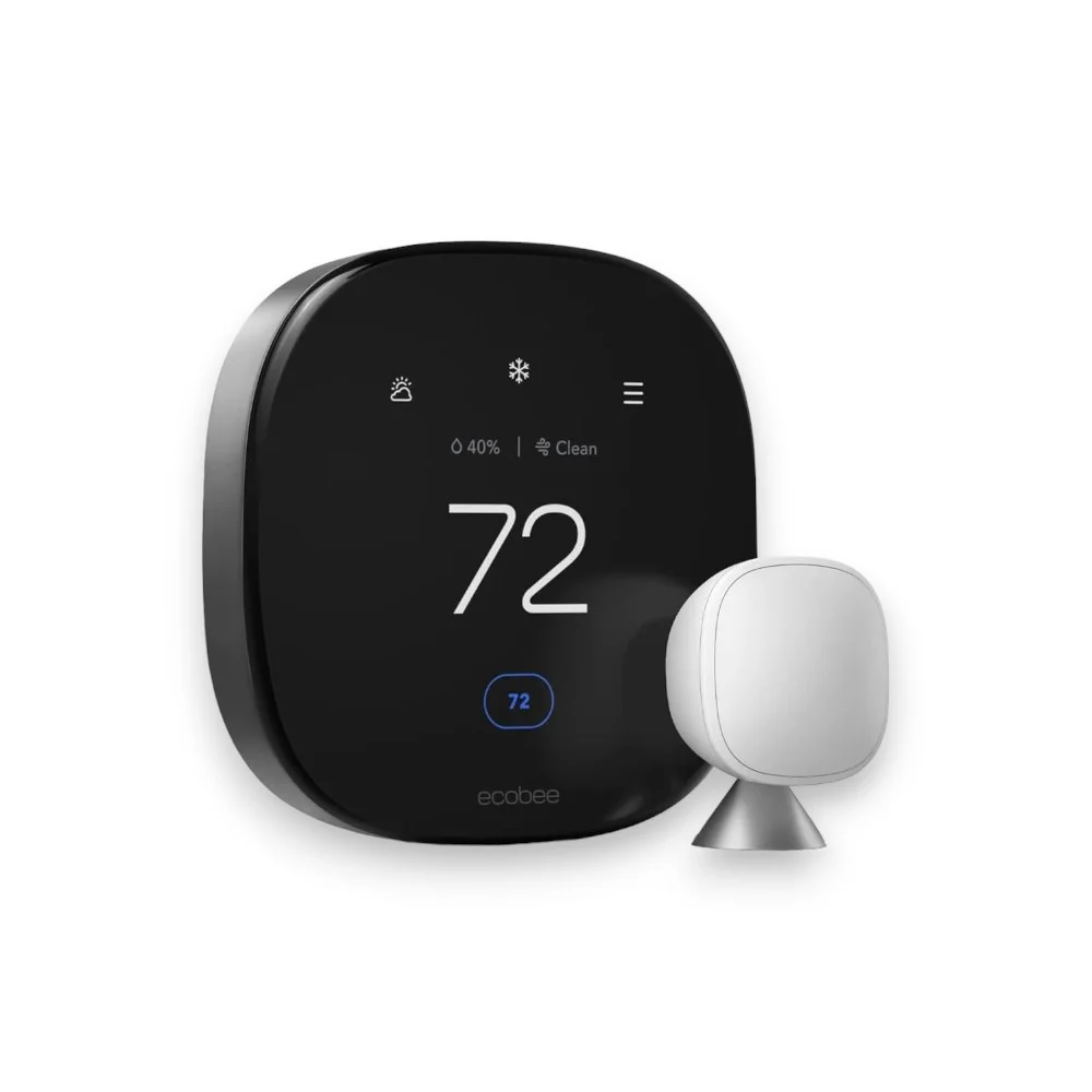 Ecobee Smart Thermostat Premium mounted on a wall