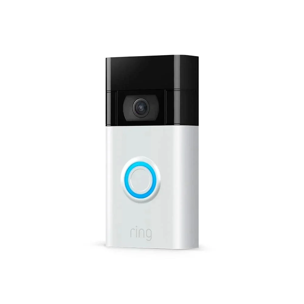 White Video Doorbell 3 with blue light ring